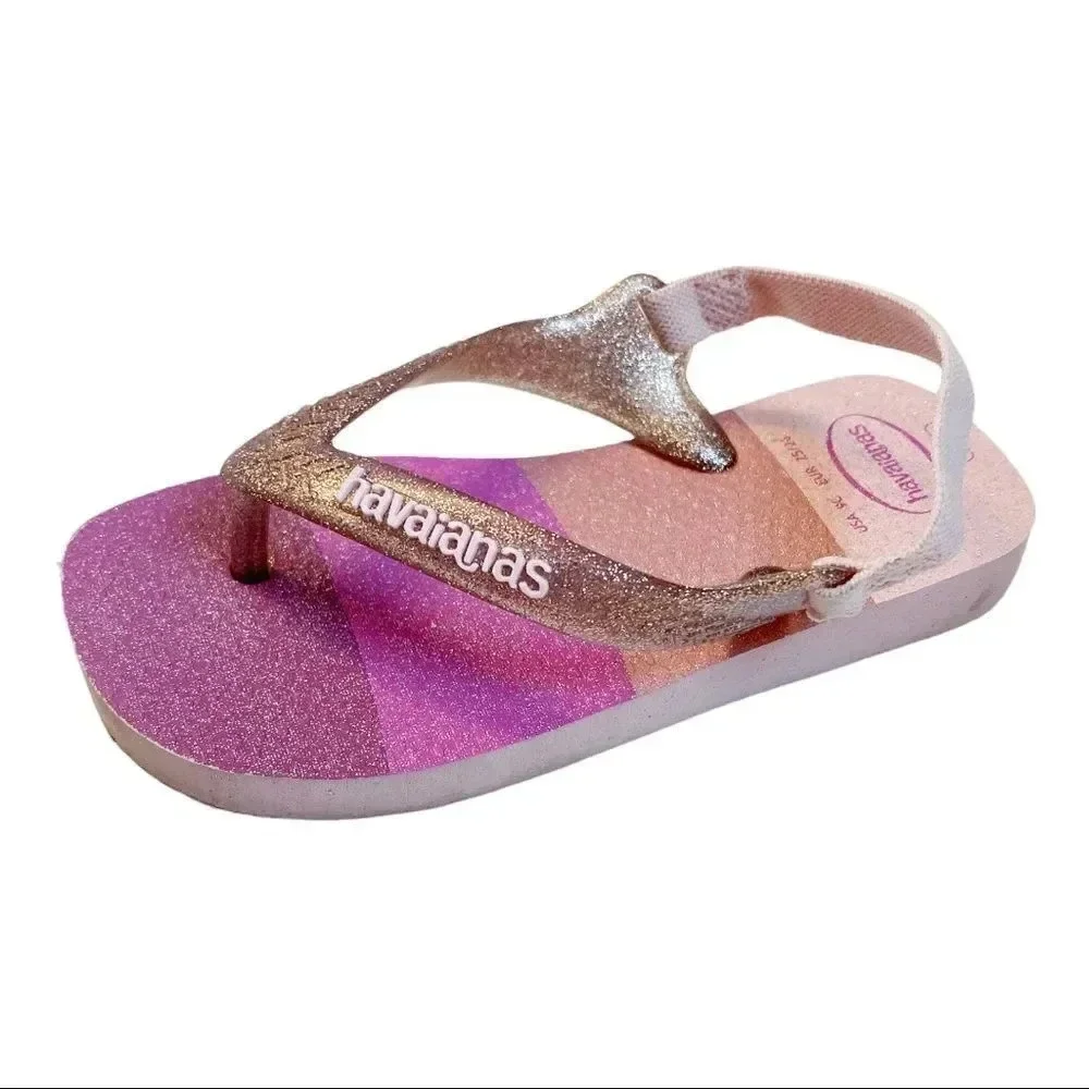 Havaianas | Pink Glitter Toddler Flip-Flops (9T)